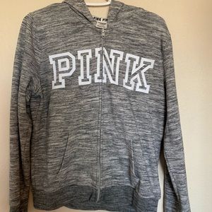 heathered grey Victoria’s Secret PINK zip-up
